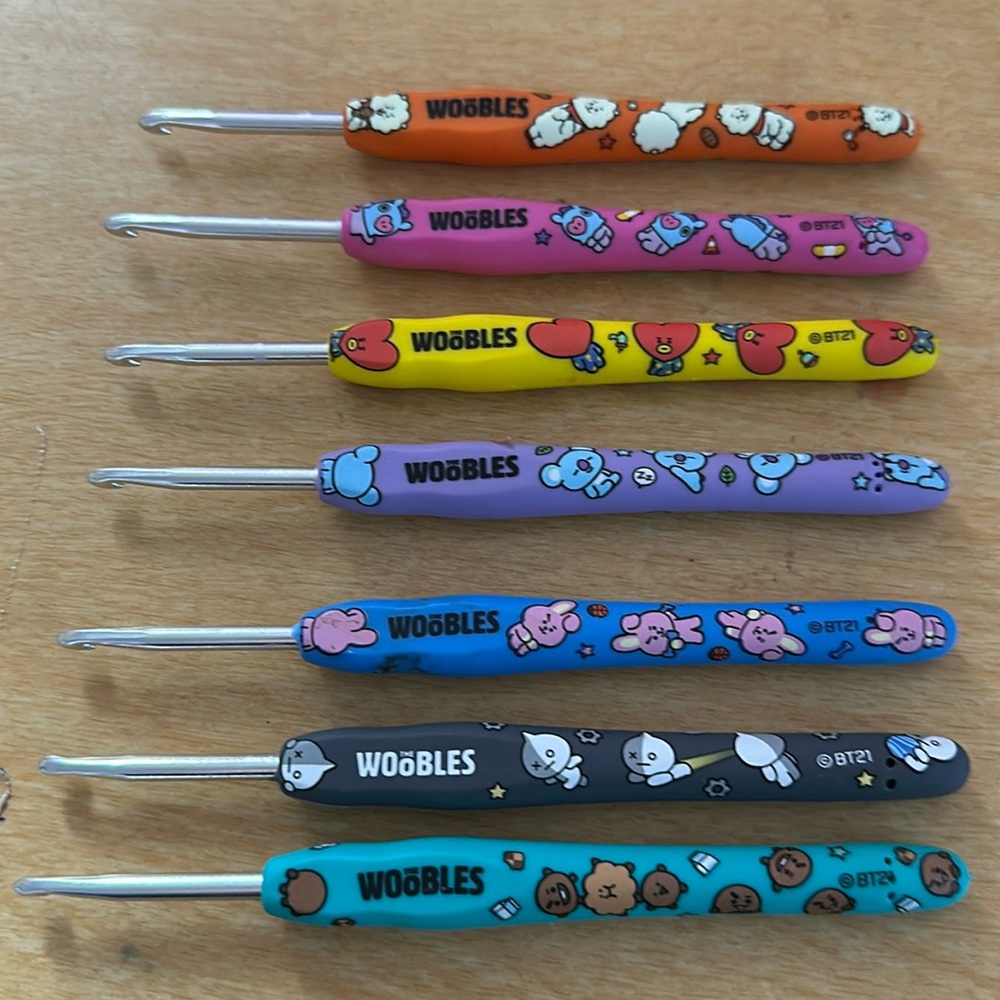 Woobles BT21 limited edition crochet hooks